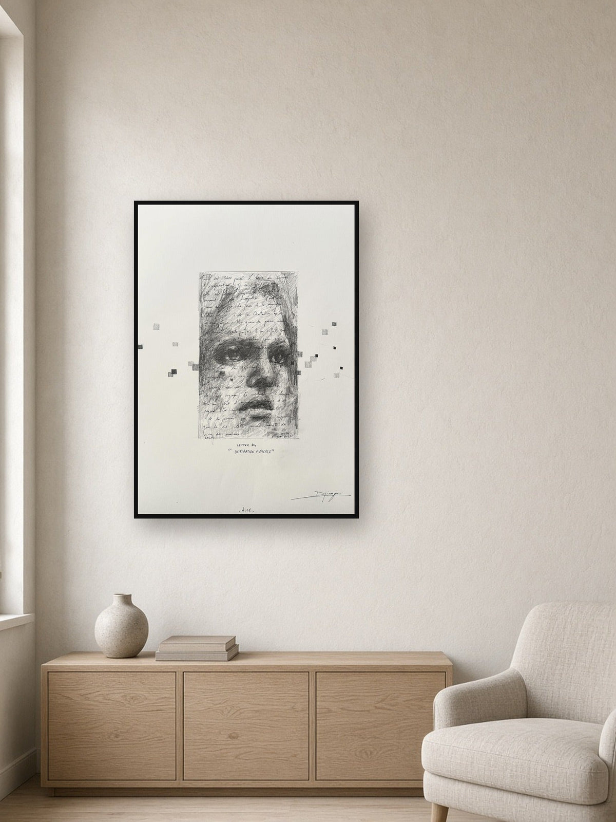 Lettres Intimes – œuvre encadrée – Djiango