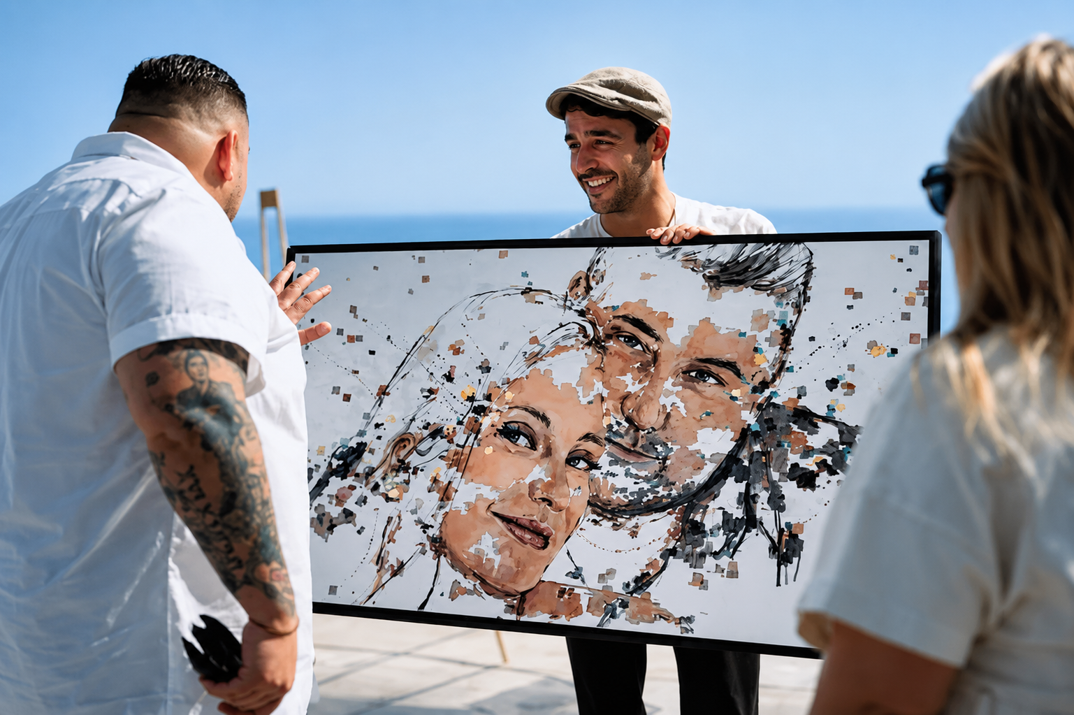 Commandez votre portrait sur-mesure signé Djiango Artist : une œuvre contemporaine unique sur aluminium et feuille d'or, qui transforme votre image en pièce d'art intemporelle. Portraits personnalisés pour collectionneurs, Nice & Côte d'Azur.