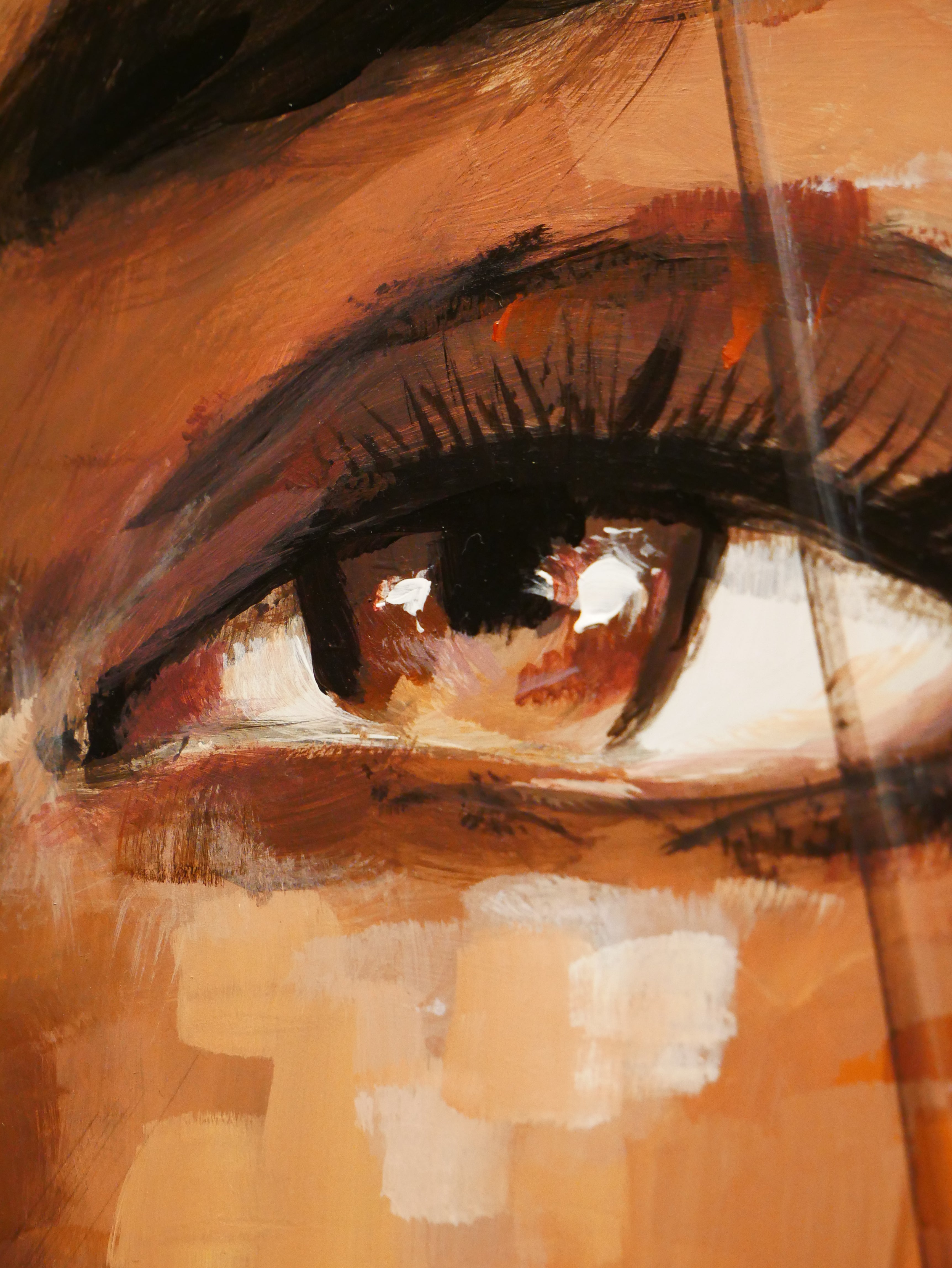 Sora, portrait contemporain signé Djiango Artist : acrylique et feuille d'or, miroir sur aluminium, un regard suspendu entre présence et évasion. Œuvre originale unique, certificat d'authenticité inclus. Nice & Côte d'Azur.