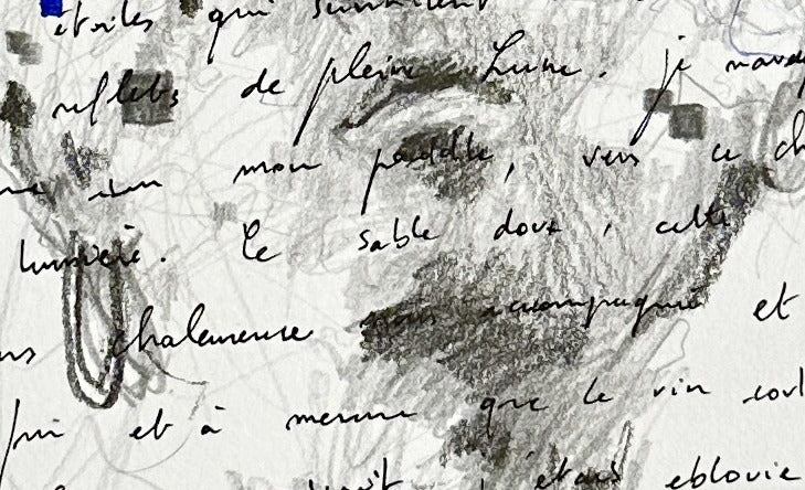 Lettre Intime #2 – détail de l'écriture manuscrite