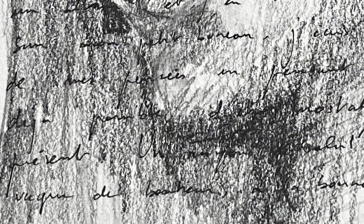 Lettre Intime #4 – détail de l'écriture manuscrite
