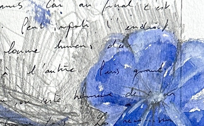 Lettre Intime #5 – détail de l'écriture manuscrite
