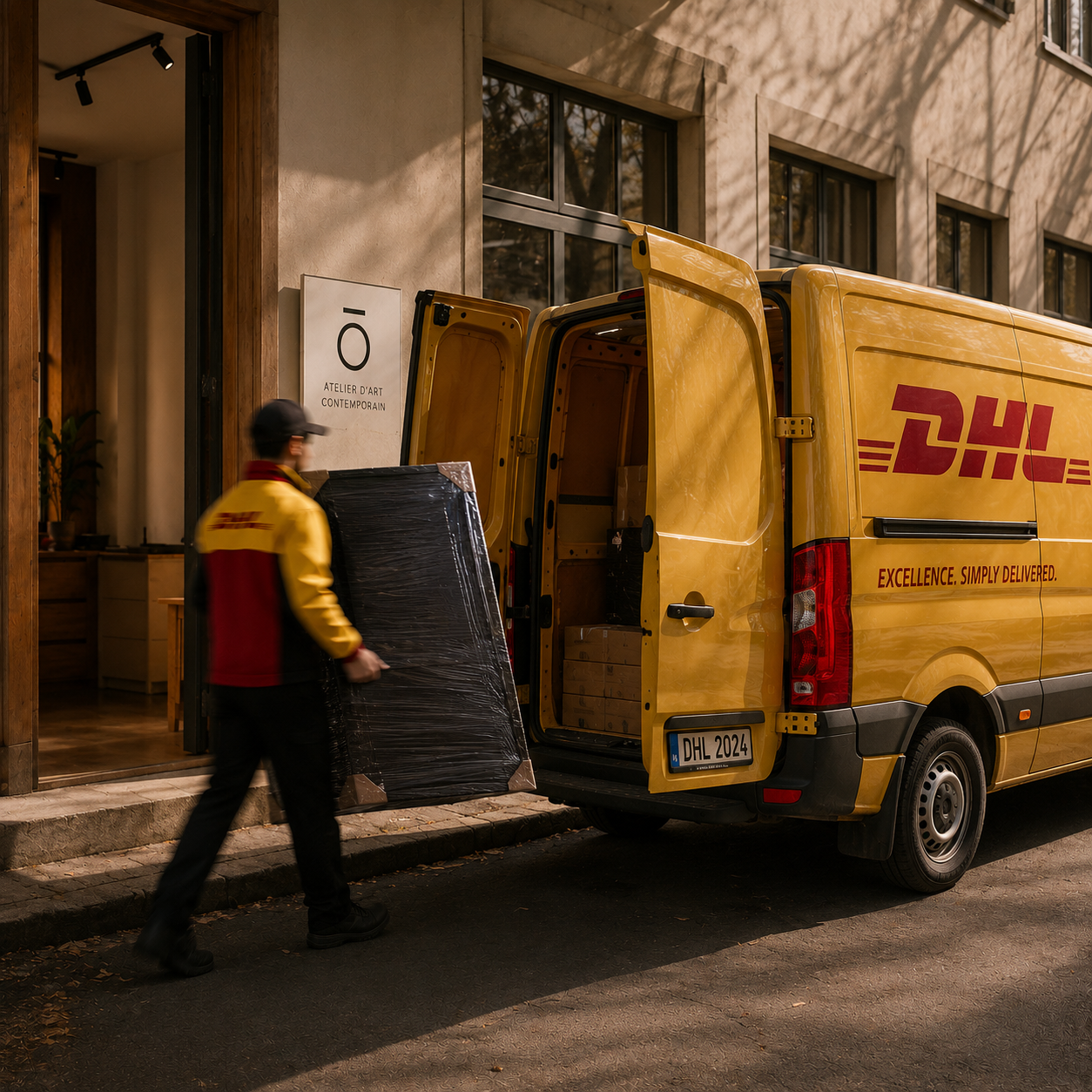 Livraison en toute sécurité avec le transporteur DHL. Commandez votre portrait sur-mesure signé Djiango Artist : une œuvre contemporaine unique sur aluminium et feuille d'or, qui transforme votre image en pièce d'art intemporelle. Portraits personnalisés pour collectionneurs, Nice & Côte d'Azur. 